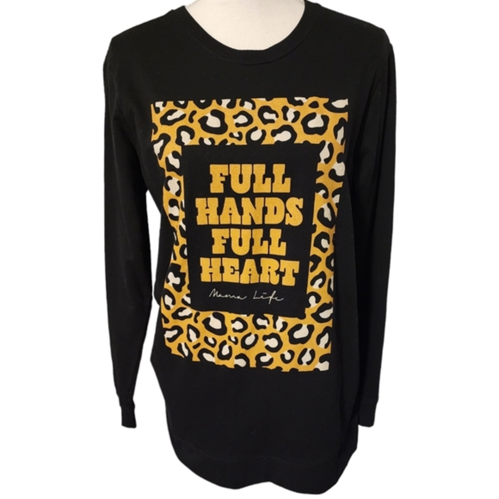 Cheetah print mom long sleeve top